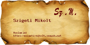 Szigeti Mikolt névjegykártya